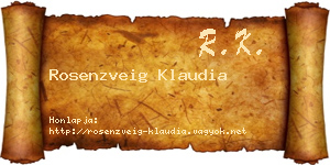 Rosenzveig Klaudia névjegykártya